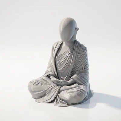 Tượng Chú Tiểu Thiền Định Trừu Tượng - Mô Hình In 3D Độc Đáo