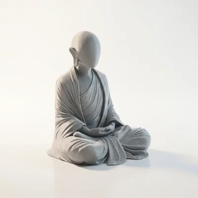 Tượng Chú Tiểu Thiền Định Trừu Tượng - Mô Hình In 3D Độc Đáo