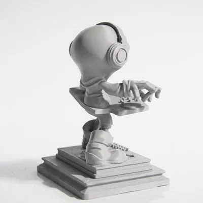 Mô hình 3D Alien DJ - Fantasy Sci-Fi độc đáo