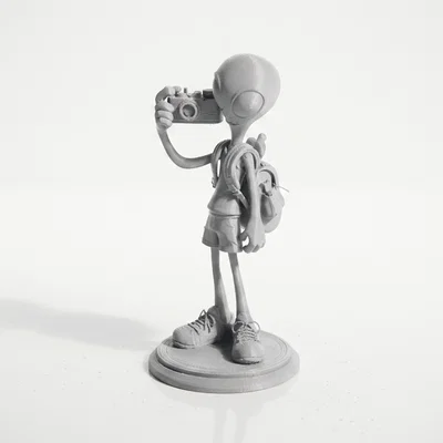 Mô hình 3D Alien Tourist - Tượng Khách Du Lịch Ngoài Hành Tinh
