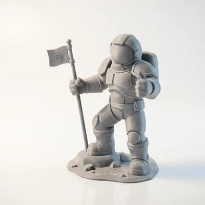 Mô hình phi hành gia cắm cờ - Tác phẩm nghệ thuật không gian 3D ấn tượng