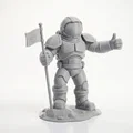 Mô hình phi hành gia cắm cờ - Tác phẩm nghệ thuật không gian 3D ấn tượng - Thumbnail 2