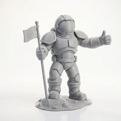 Mô hình phi hành gia cắm cờ - Tác phẩm nghệ thuật không gian 3D ấn tượng