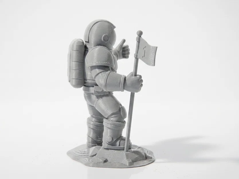 Mô hình phi hành gia cắm cờ - Tác phẩm nghệ thuật không gian 3D ấn tượng - Image 3