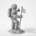 Mô hình phi hành gia cắm cờ - Tác phẩm nghệ thuật không gian 3D ấn tượng - Thumbnail 3