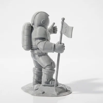Mô hình phi hành gia cắm cờ - Tác phẩm nghệ thuật không gian 3D ấn tượng