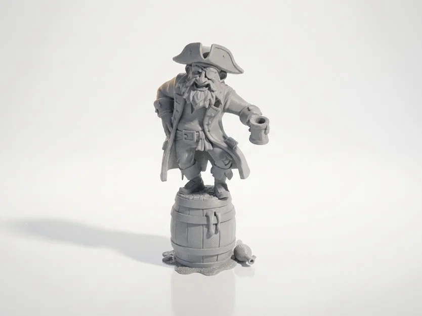 Mô hình 3D Cướp biển trong thùng gỗ - Fantasy Pirate Figurine - Image 1