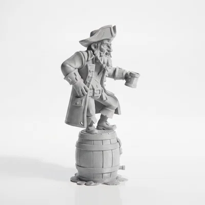 Mô hình 3D Cướp biển trong thùng gỗ - Fantasy Pirate Figurine