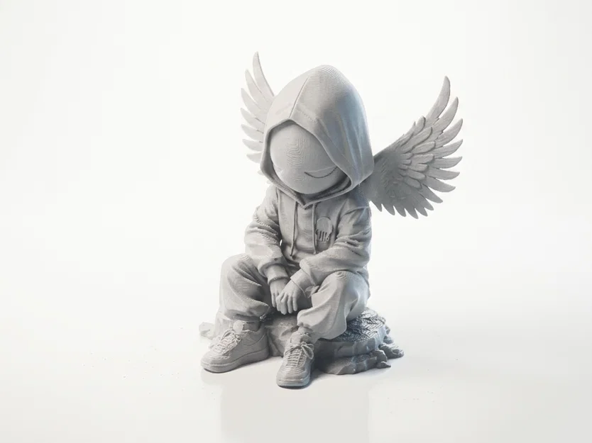 Mô hình 3D in ấn: Tượng Thiên Thần U Buồn (Bored Demon Angel Wings) - Image 1