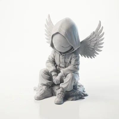 Mô hình 3D in ấn: Tượng Thiên Thần U Buồn (Bored Demon Angel Wings)