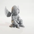 Mô hình 3D in ấn: Tượng Thiên Thần U Buồn (Bored Demon Angel Wings) - Thumbnail 2