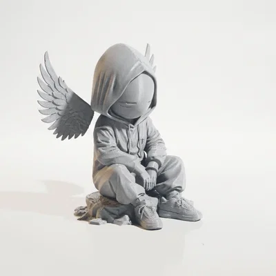 Mô hình 3D in ấn: Tượng Thiên Thần U Buồn (Bored Demon Angel Wings)