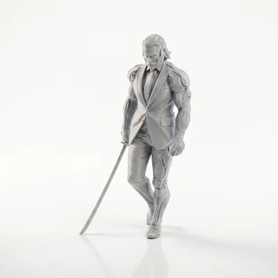 Mô hình 3D Cyborg Man - Tượng Chiến binh Cơ khí Fantasy