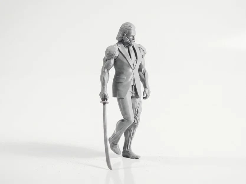 Mô hình 3D Cyborg Man - Tượng Chiến binh Cơ khí Fantasy - Image 2