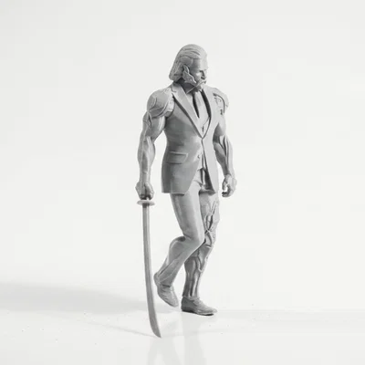 Mô hình 3D Cyborg Man - Tượng Chiến binh Cơ khí Fantasy
