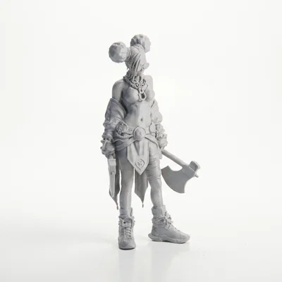 Mô hình Chiến binh Fantasy cầm đôi rìu - File in 3D