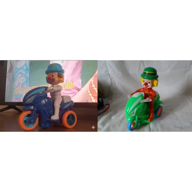 Mô hình đồ chơi 3D chú hề Patati Patata đi xe mô tô cực chất - Image 1
