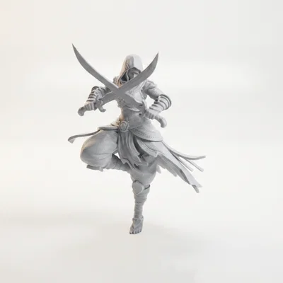 Mô hình 3D Chiến binh Song kiếm Fantasy