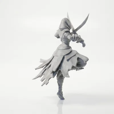 Mô hình 3D Chiến binh Song kiếm Fantasy