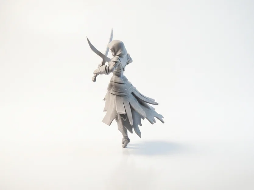Mô hình 3D Chiến binh Song kiếm Fantasy - Image 4