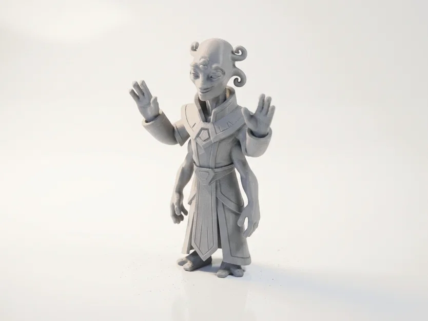 Mô hình 3D in ấn: Tượng sinh vật ngoài hành tinh bốn tay phong cách thần thoại giả tưởng - Image 1