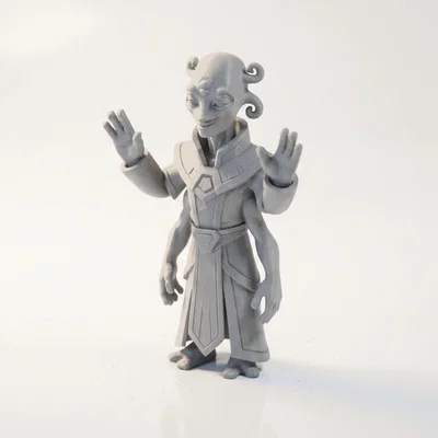 Mô hình 3D in ấn: Tượng sinh vật ngoài hành tinh bốn tay phong cách thần thoại giả tưởng