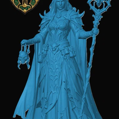 Mô hình Drow Cleric cho game nhập vai