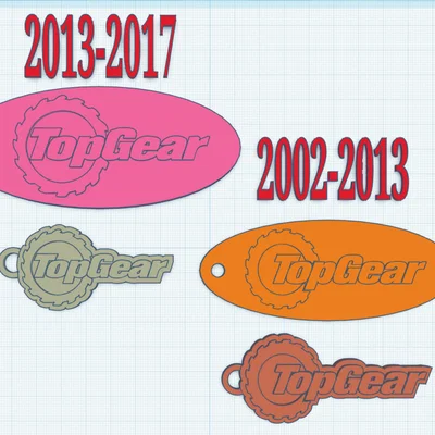 Bộ sưu tập móc khóa logo Top Gear (2002-2017) in 3D cực chất