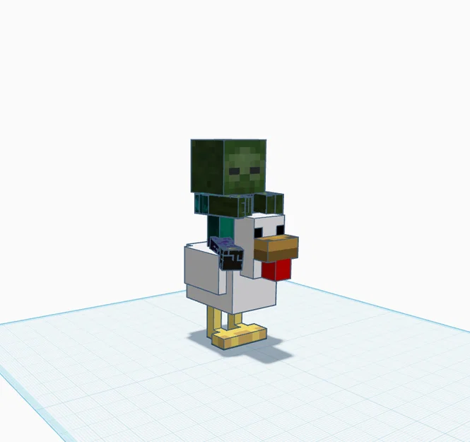 Mô hình Chicken Jockey Minecraft 3D độc đáo để tự in - Image 1