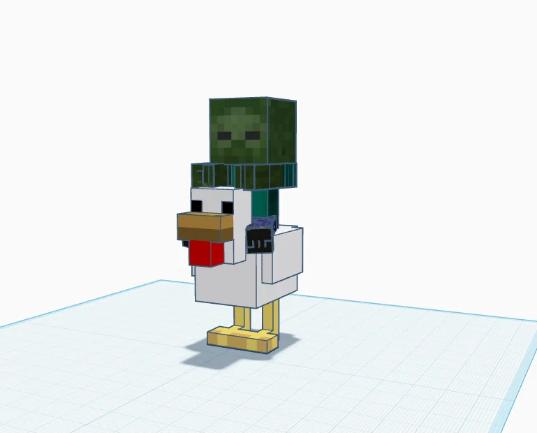 Mô hình Chicken Jockey Minecraft 3D độc đáo để tự in - Image 2