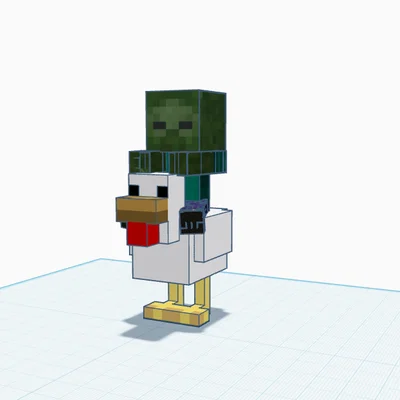 Mô hình Chicken Jockey Minecraft 3D độc đáo để tự in