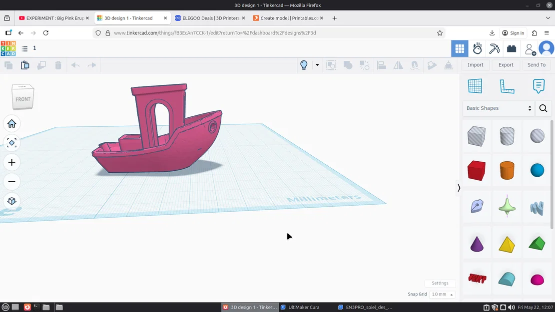 Mô hình thuyền Electric Benchy không ống khói cho máy in 3D - Image 1