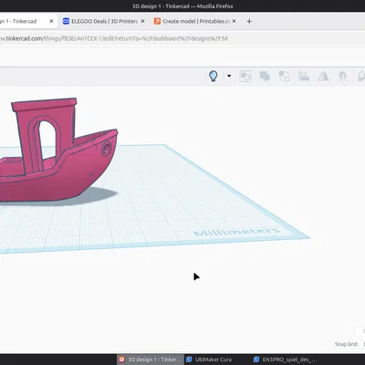 Mô hình thuyền Electric Benchy không ống khói cho máy in 3D