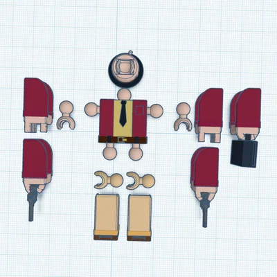 Mô hình nhân vật 60s style boss in 3D cực ngầu cho fan Roblox