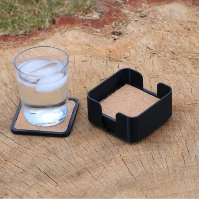 Bộ lót ly bần (Cork Coaster Set - tối đa 6 cái)