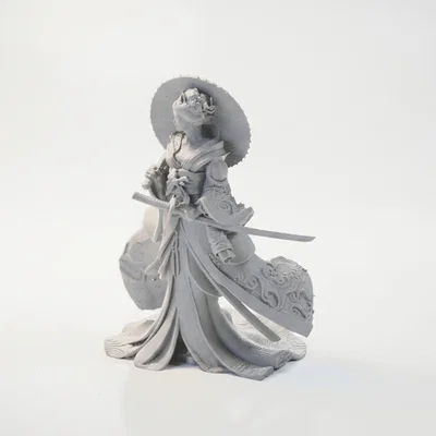 Mô hình 3D Geisha Chiến Binh - Tượng Fantasy Thần Thoại