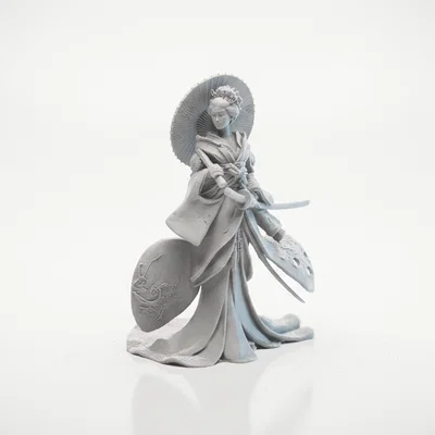 Mô hình 3D Geisha Chiến Binh - Tượng Fantasy Thần Thoại