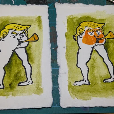 Khuôn in nghệ thuật Drumpfet Blockprint độc đáo cho nghệ sĩ