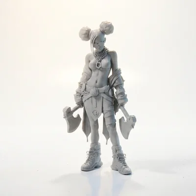 Mô hình chiến binh song rìu (Double Axe Warrior) - File in 3D giả tưởng