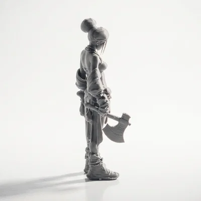 Mô hình chiến binh song rìu (Double Axe Warrior) - File in 3D giả tưởng