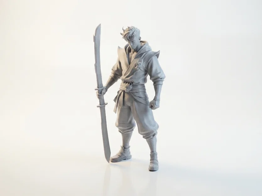 Mô hình chiến binh cầm kiếm hai lưỡi - File 3D Fantasy in ấn - Image 1