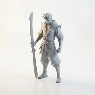 Mô hình chiến binh cầm kiếm hai lưỡi - File 3D Fantasy in ấn