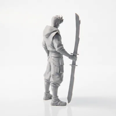 Mô hình chiến binh cầm kiếm hai lưỡi - File 3D Fantasy in ấn