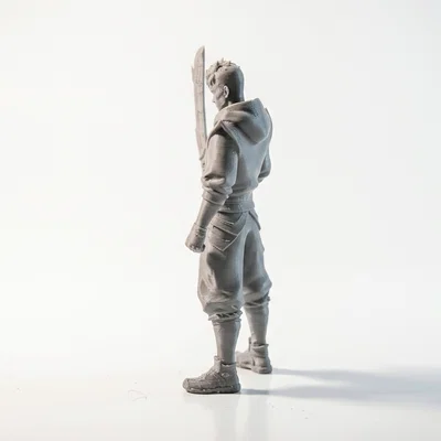 Mô hình chiến binh cầm kiếm hai lưỡi - File 3D Fantasy in ấn