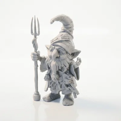Mô hình 3D Gnome cầm vương trượng phong cách Fantasy