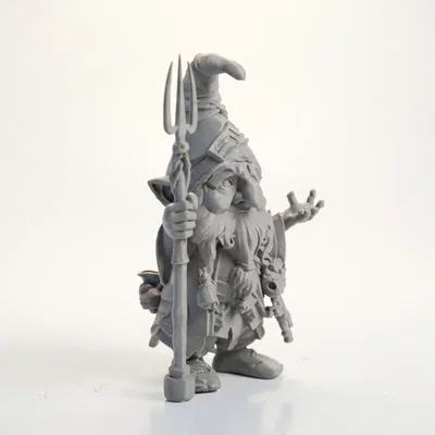 Mô hình 3D Gnome cầm vương trượng phong cách Fantasy