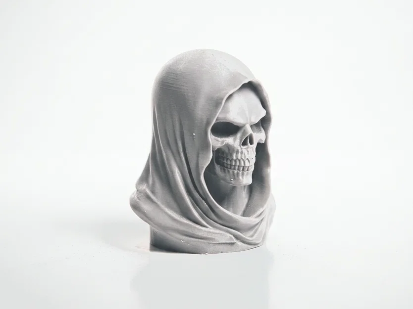Mô hình 3D Bức tượng đầu lâu trùm mũ Grim Reaper đầy ma mị - Image 2