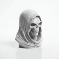 Mô hình 3D Bức tượng đầu lâu trùm mũ Grim Reaper đầy ma mị - Thumbnail 2