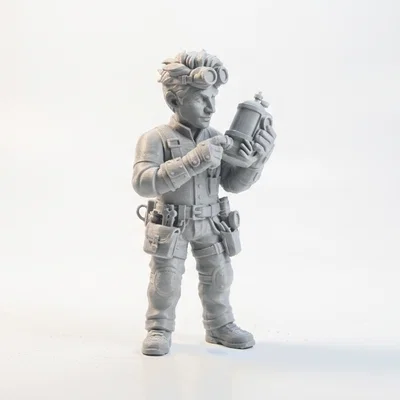 Mô hình 3D Nhà phát minh phong cách Steampunk Fantasy