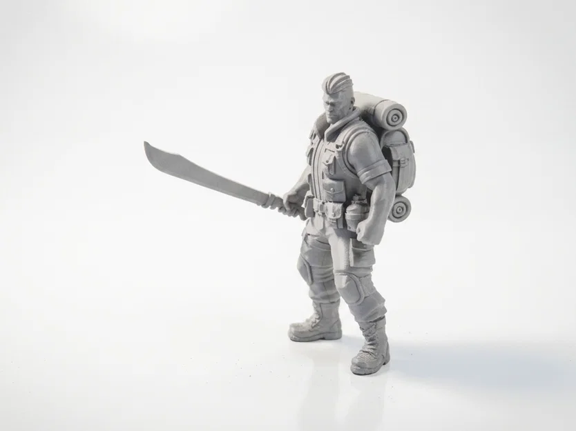 Mô hình chiến binh Machete Man Fantasy 3D Printable - Image 1
